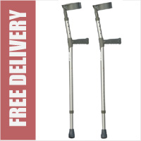 Medium Double Adjustable Aluminium Forearm Crutches (Sold as pair)